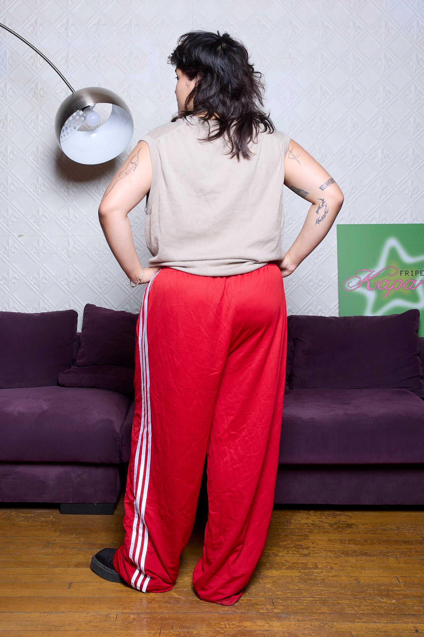TRACKPANTS ADIDAS ROUGE VINTAGE