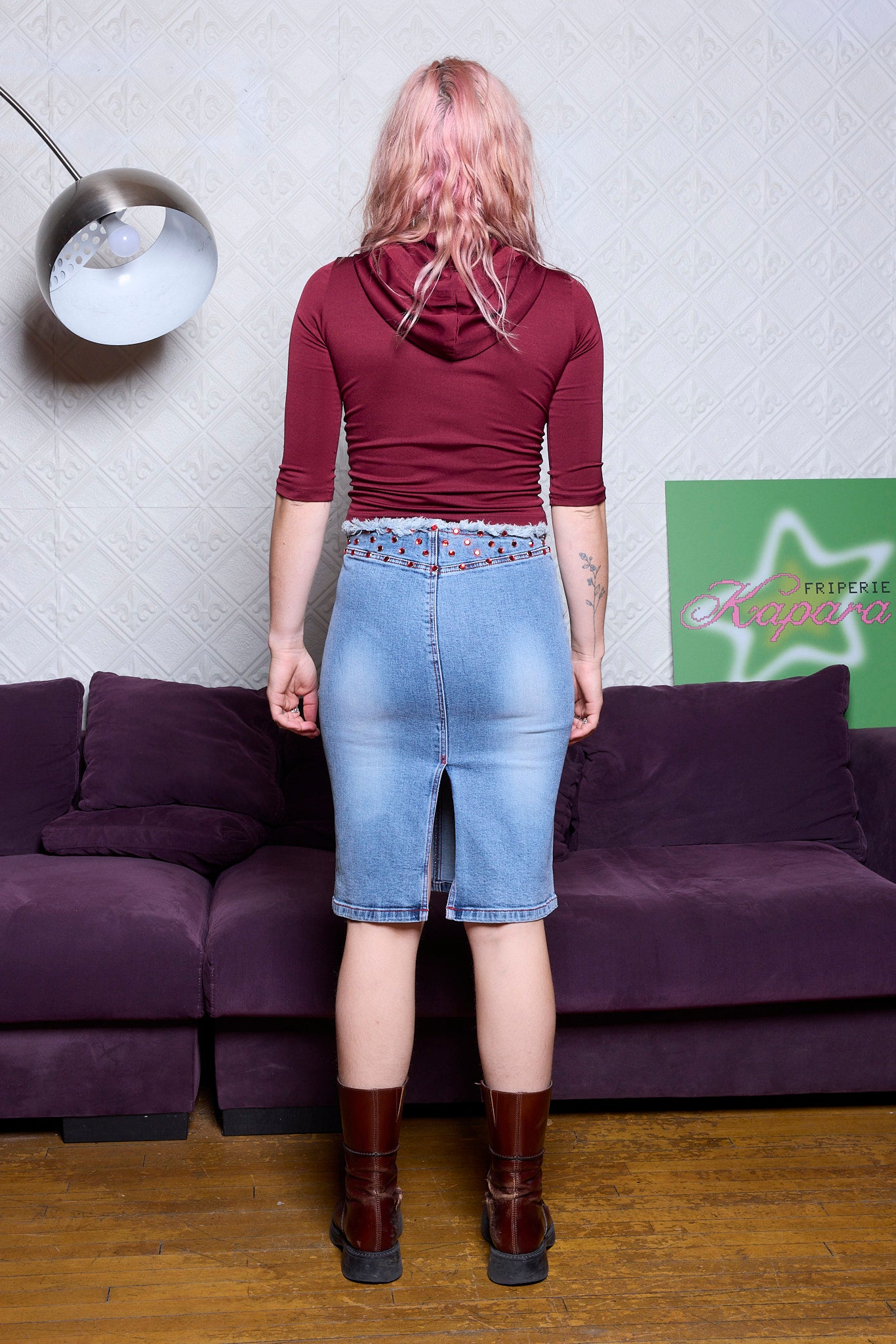 JUPE GEMS ROUGE GUESS JEANS VINTAGE