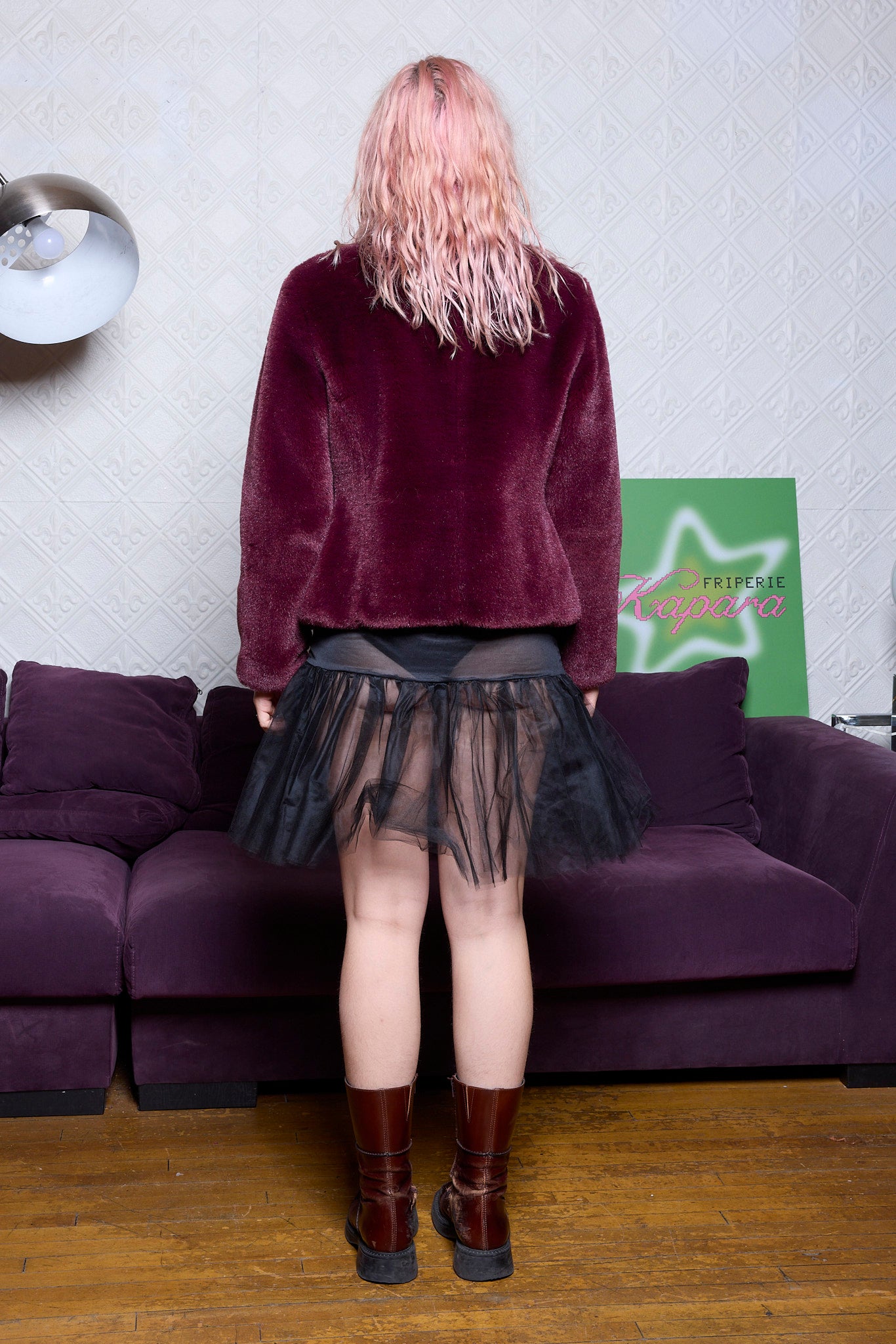 JACKET FAUSSE FOURRURE ROUGE VIN NINE WEST