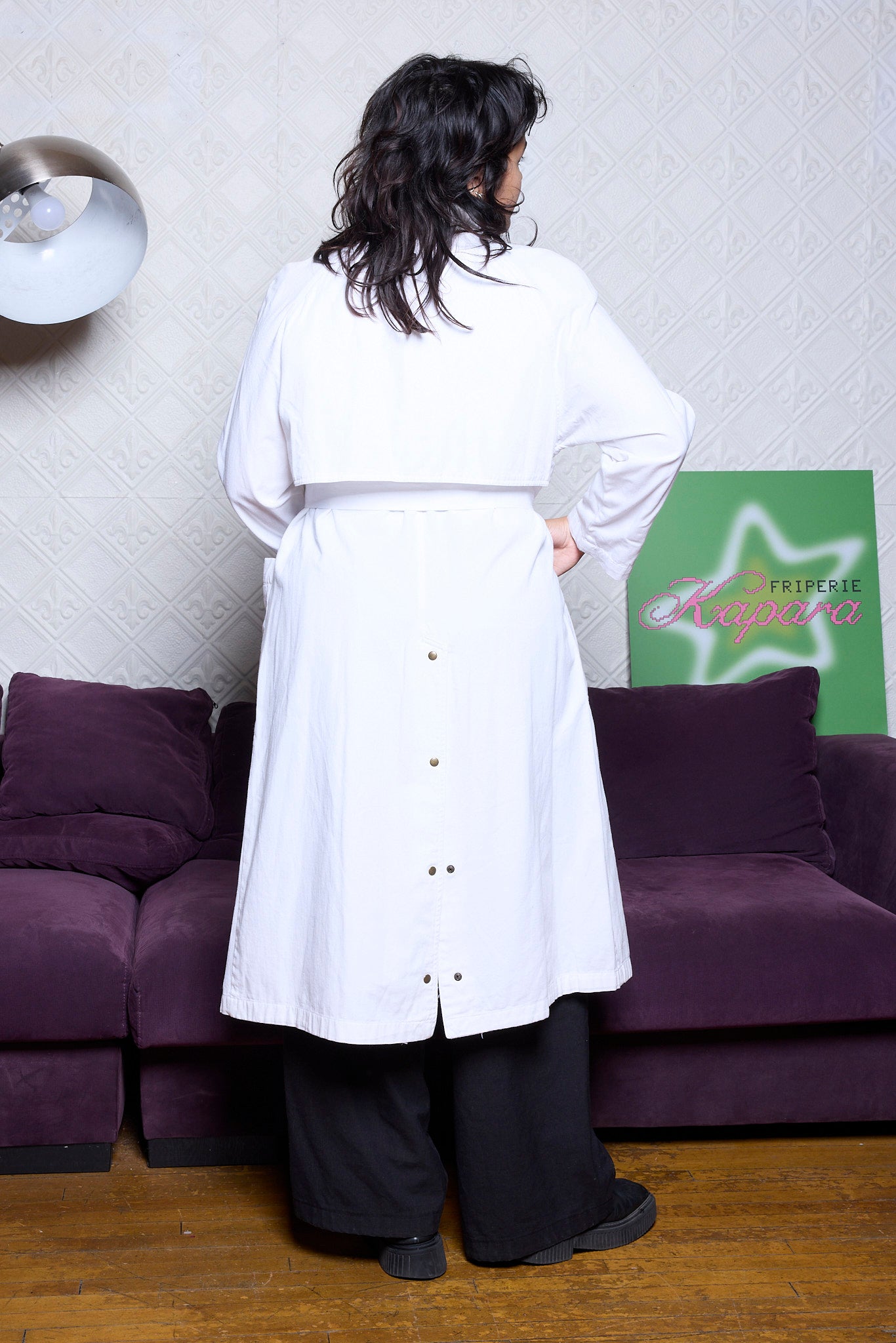 MANTEAU VINTAGE EN COTON BLANC KARIZMA