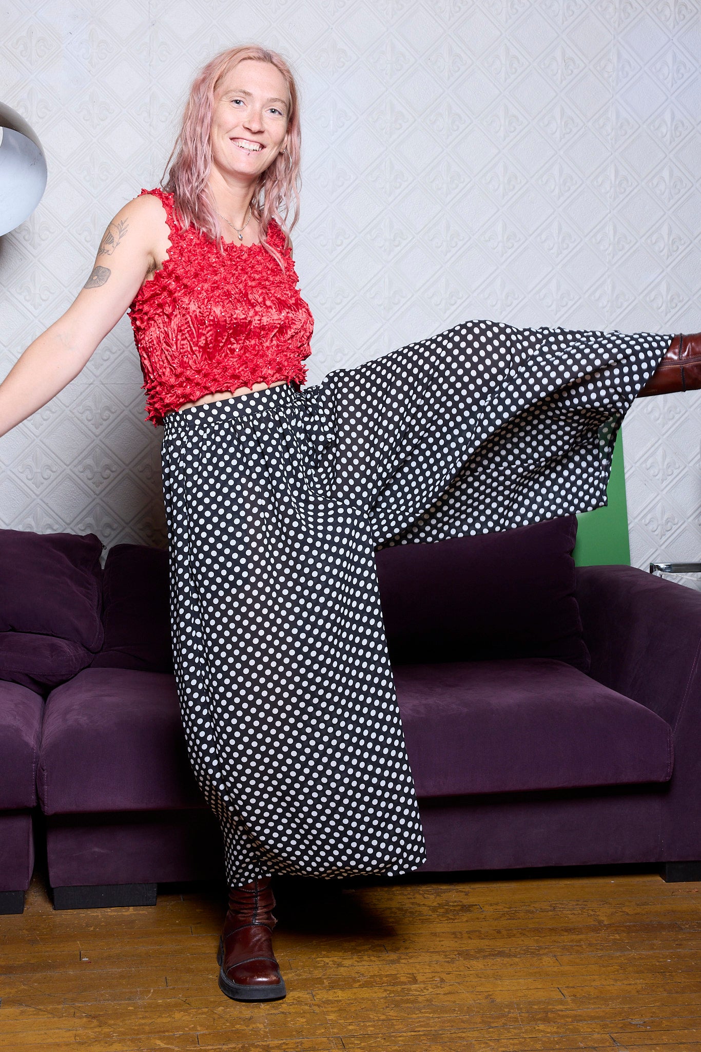 PANTALON FLUIDE - RELANCE VINTAGE POLKA DOT
