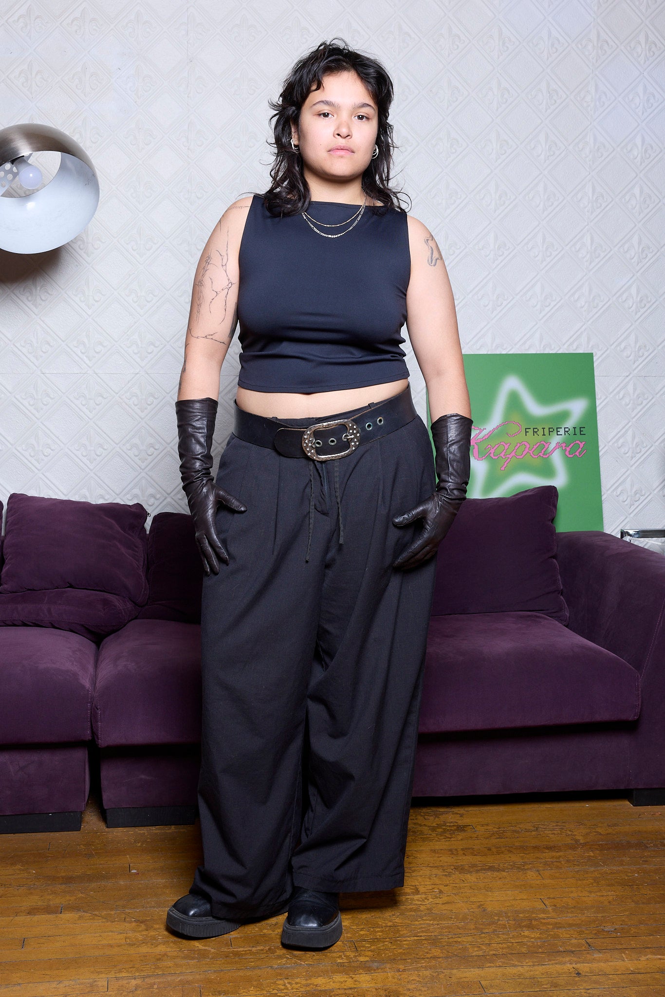 GANTS EN CUIR BRUN FONCÉ