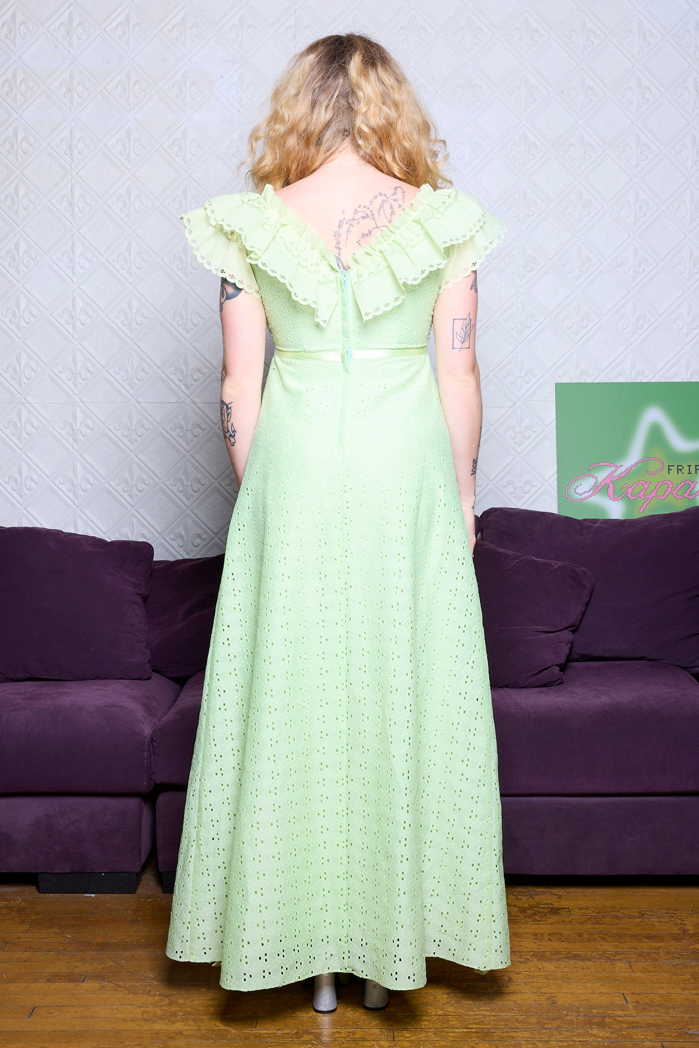 ROBE VINTAGE VERTE A FRANCIS GALE BY PARKWAY DRESS