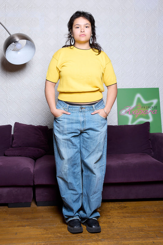 T-SHIRT EN COTON JAUNE MISTER LEONARD