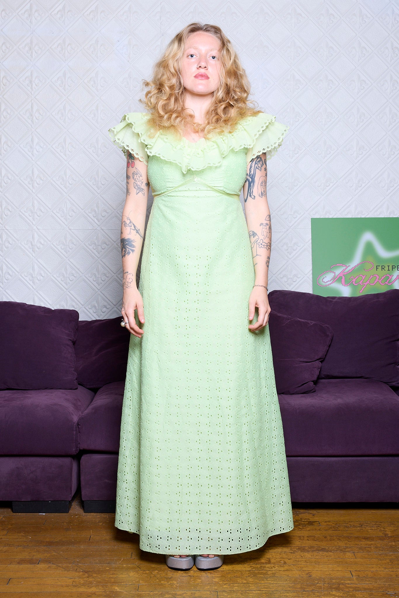ROBE VINTAGE VERTE A FRANCIS GALE BY PARKWAY DRESS