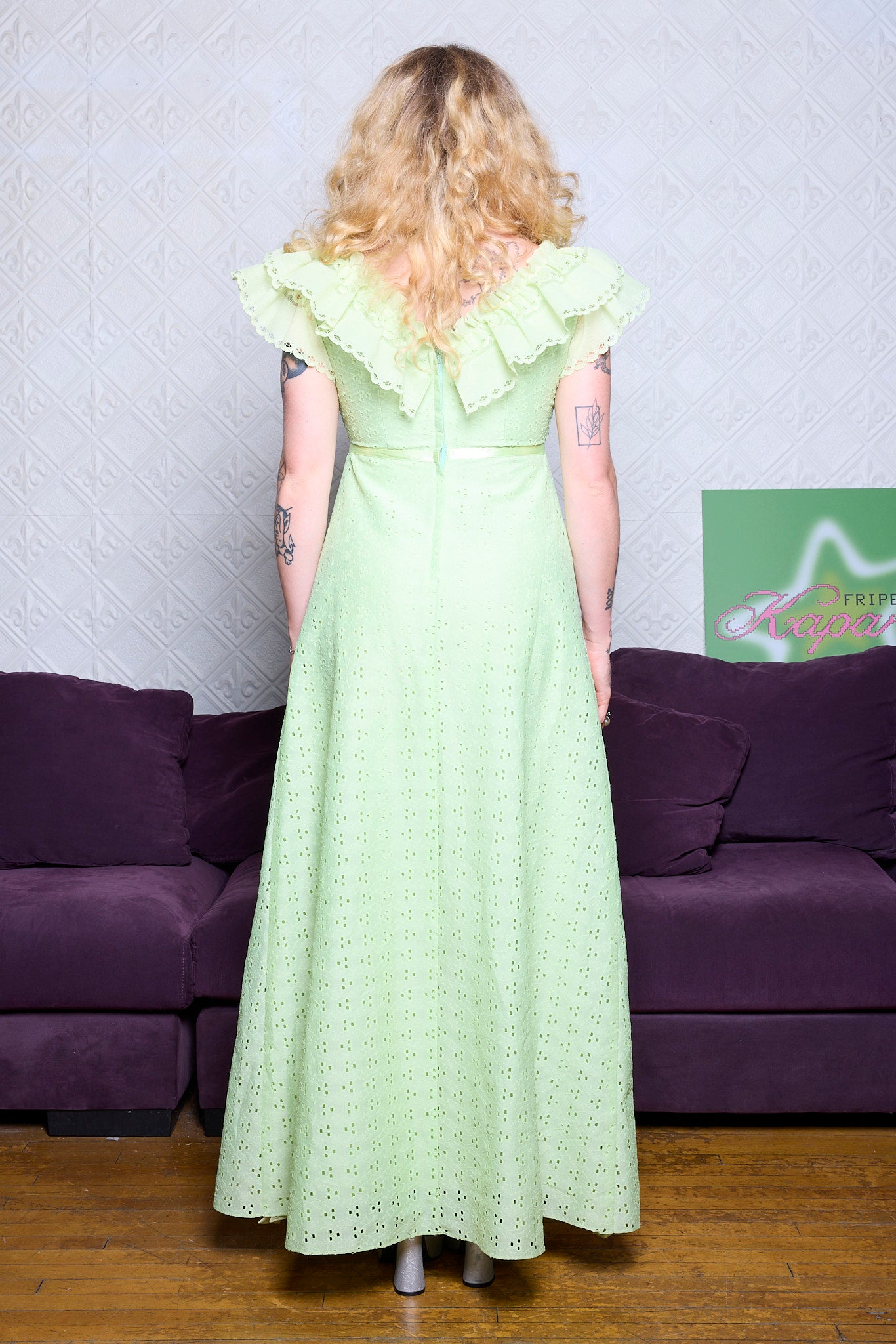 ROBE VINTAGE VERTE A FRANCIS GALE BY PARKWAY DRESS