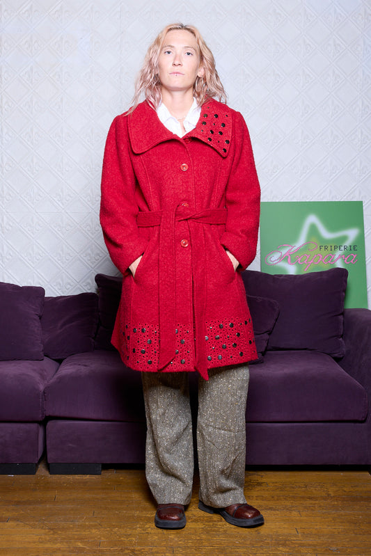 MANTEAU SIMON CHANG VINTAGE POLYESTER ET LAINE